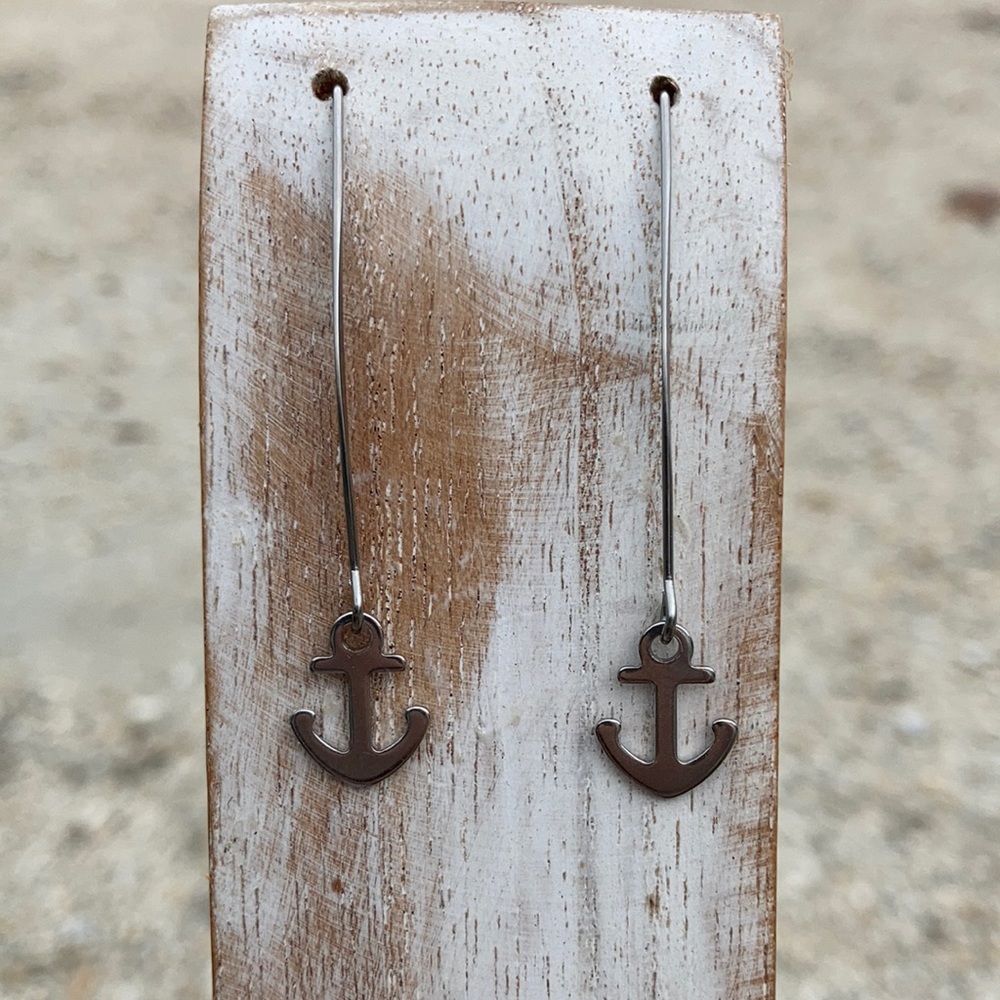 Stainless Steel Anchor Earrings